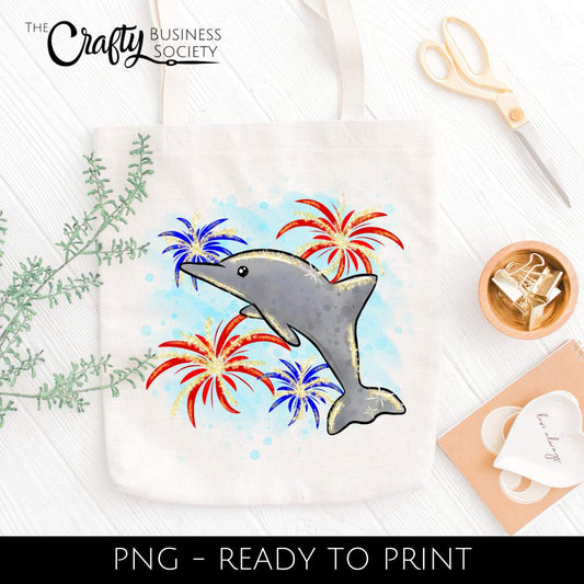 Patriotic Dolphin - Ready to print Clipart