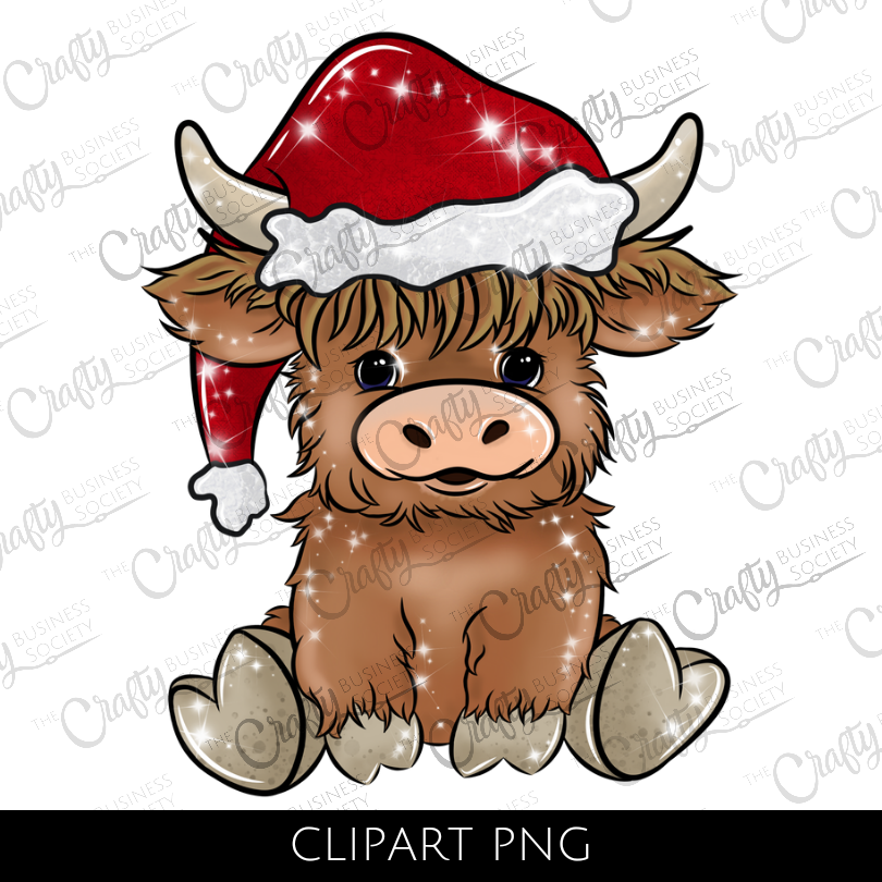 Holiday Highland Cow Graphic