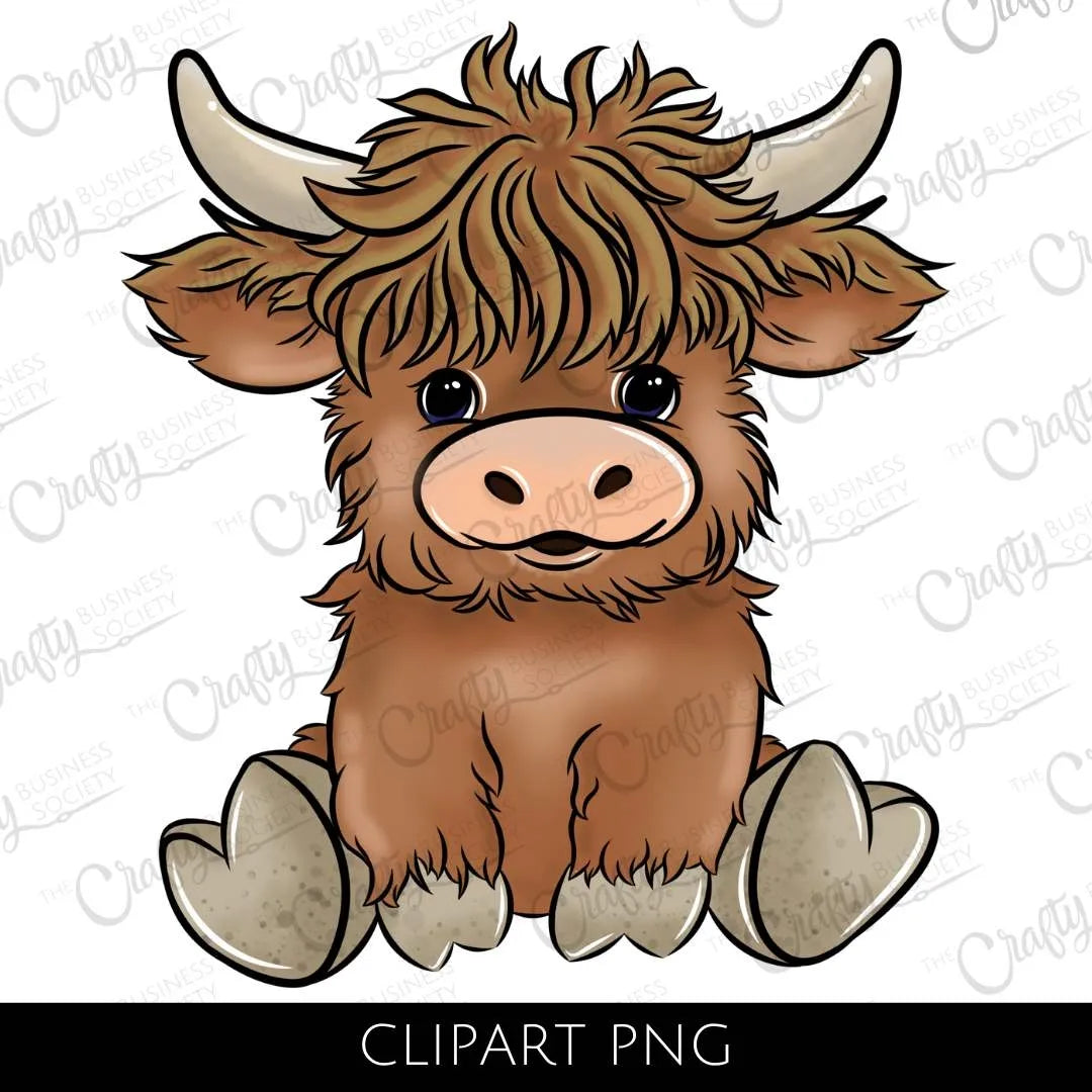 Baby Highland Cow - Clipart
